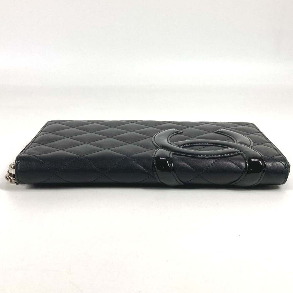 CHANEL Authentic Black Leather Logo Wallet - Picture 5 of 16